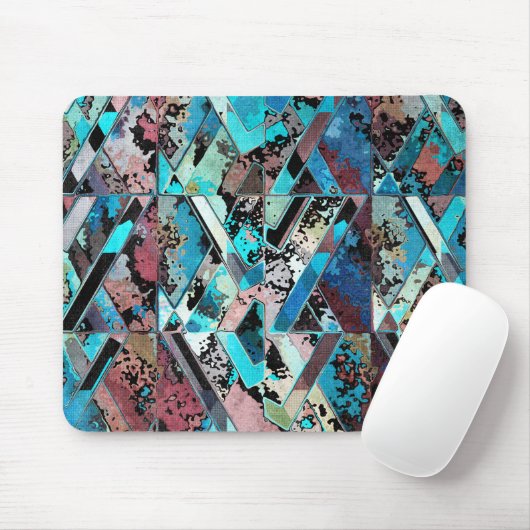Colorful Geometric Abstract Pattern Mousepad (Mit Mouse)