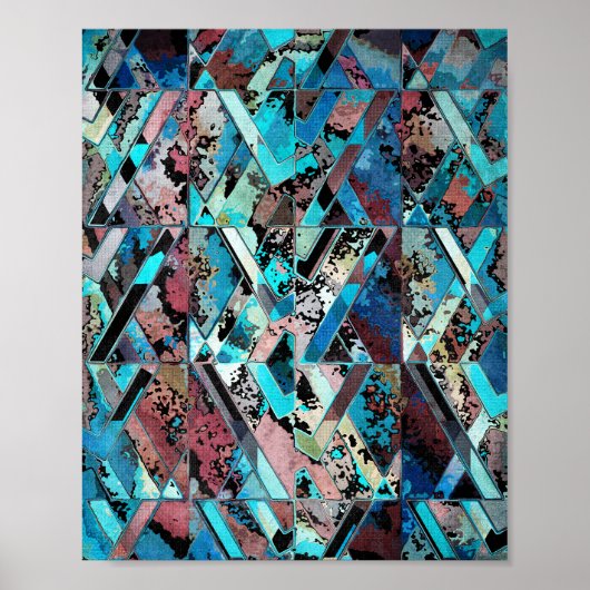Colorful Geometric Abstract Pattern Poster (Vorne)