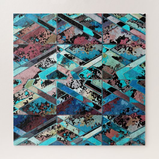 Colorful Geometric Abstract Pattern Puzzle (Horizontal)