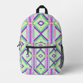 Colorful Geometric Boho Pattern Bedruckter Rucksack (Vorderseite)