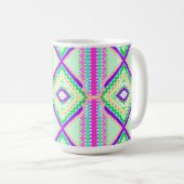 Colorful Geometric Boho Pattern Kaffeetasse (VorderseiteRechts)