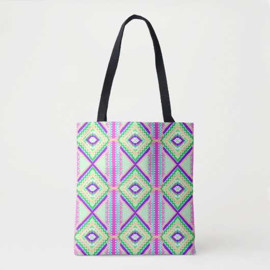 Colorful Geometric Boho Pattern Tasche (Vorderseite)