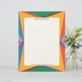 Colorful Geometric Border Stationery Paper Briefbogen (Stehend Vorderseite)