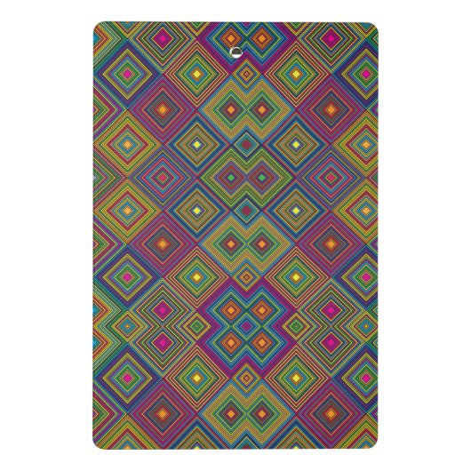 Colorful geometric clipboard with vibrant diamond  mini klemmbrett (Rückseite)