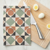 Colorful geometric collage with marble textures geschirrtuch (Viertel Falte)