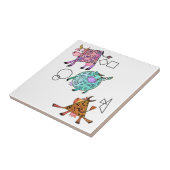 Colorful Geometric Cute Cows Ceramic Tile Fliese (Seite)