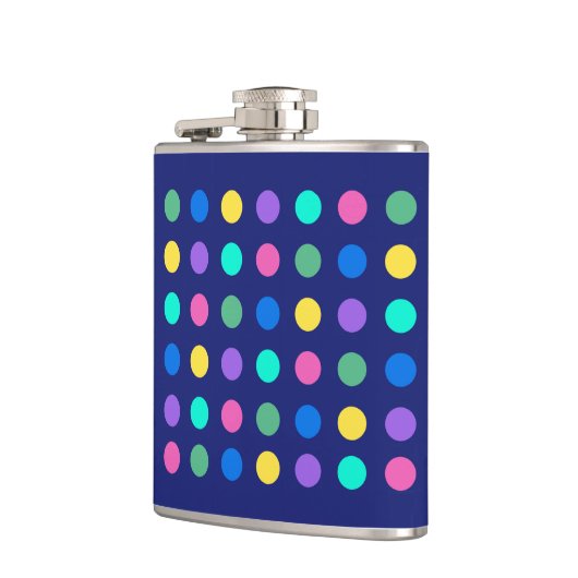 Colorful Geometric Dots Drinkware Design - Flachmann (Links)