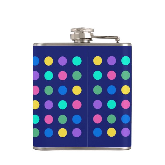 Colorful Geometric Dots Drinkware Design - Flachmann (Rückseite)