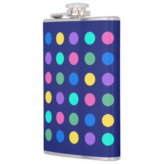 Colorful Geometric Dots Drinkware Design -  Flachmann (Links)