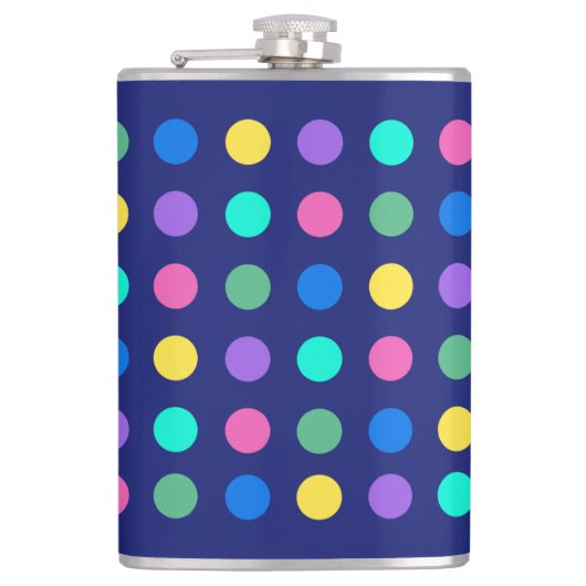 Colorful Geometric Dots Drinkware Design -  Flachmann (Vorderseite)