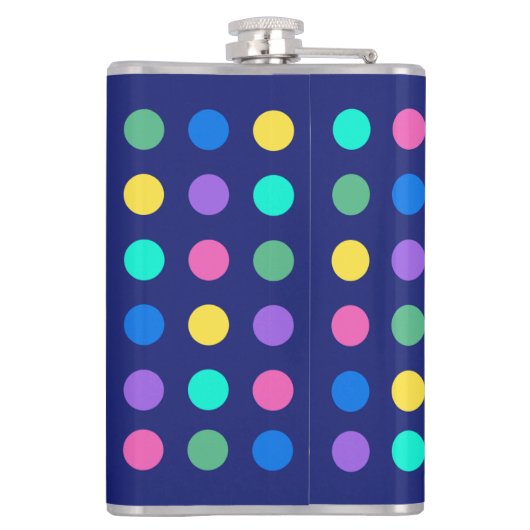 Colorful Geometric Dots Drinkware Design -  Flachmann (Rückseite)
