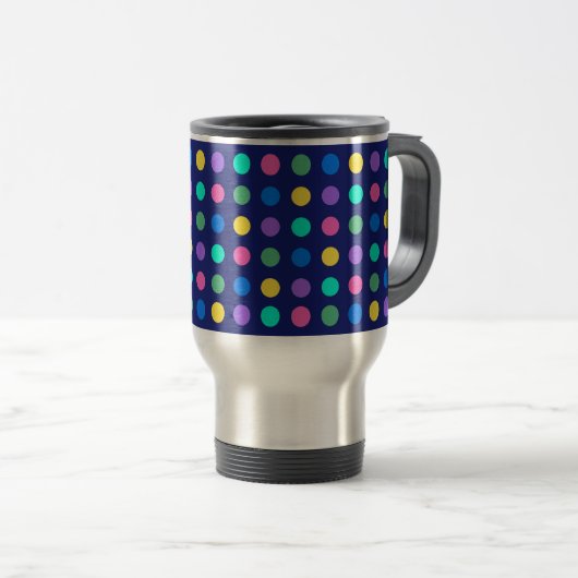 Colorful Geometric Dots Drinkware Design - Reisebecher (VorderseiteRechts)
