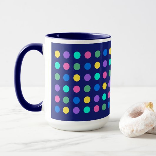Colorful Geometric Dots Drinkware Design -  Tasse (Mit Donut)