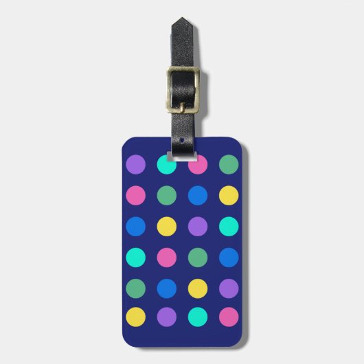 Colorful Geometric Dots Gepäckanhänger (Vorderseite vertikal)