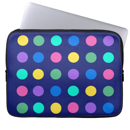 Colorful Geometric Dots Laptopschutzhülle (Vorderseite)