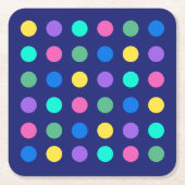 Colorful Geometric Dots Rechteckiger Pappuntersetzer (Vorderseite)