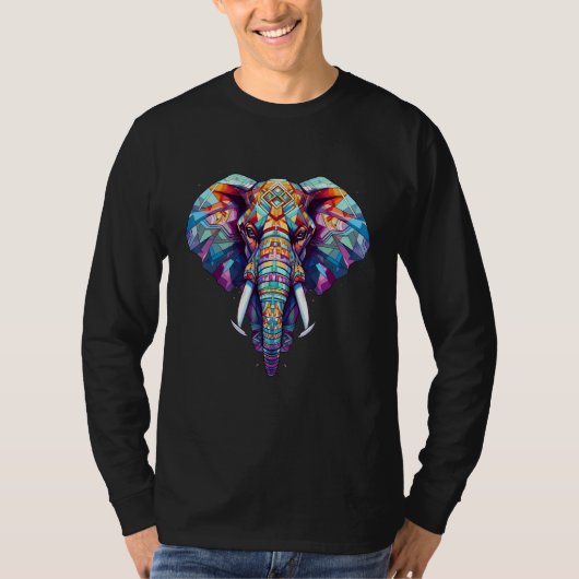 Colorful geometric Elephant T-Shirt (Vorderseite)
