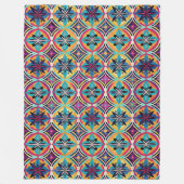 Colorful Geometric Flowers Bohemian Fleecedecke (Vorderseite)
