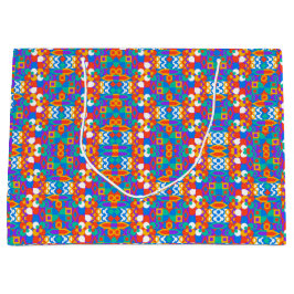 Colorful geometric gift bag with vibrant patterns große geschenktüte