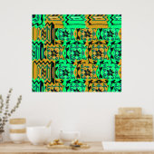 Colorful Geometric Glitch Pattern  Poster (Küche)