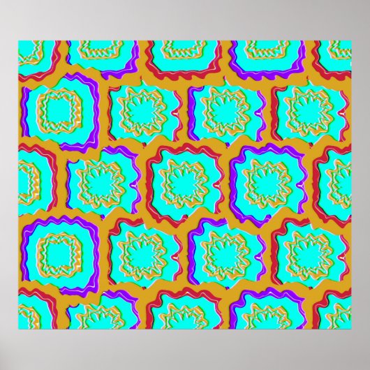 Colorful Geometric Glitch Pattern  Poster (Vorne)