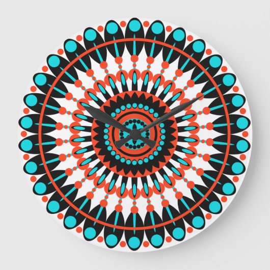 Colorful Geometric Mandala Art-46456 Große Wanduhr (Vorderseite)