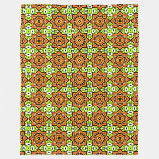 Colorful geometric mandala pattern fleecedecke (Vorderseite)