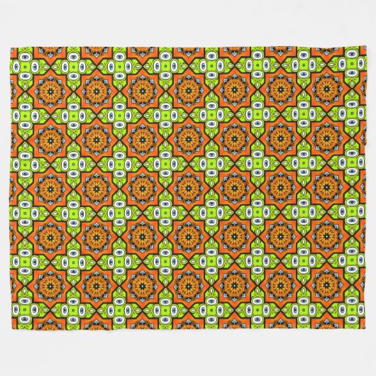 Colorful geometric mandala pattern fleecedecke (Vorderseite (Horizontal))