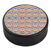 Colorful geometric pattern on a round Bluetooth  Eishockey Puck (3/4)