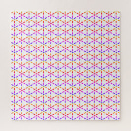 Colorful Geometric Pattern on White Puzzle