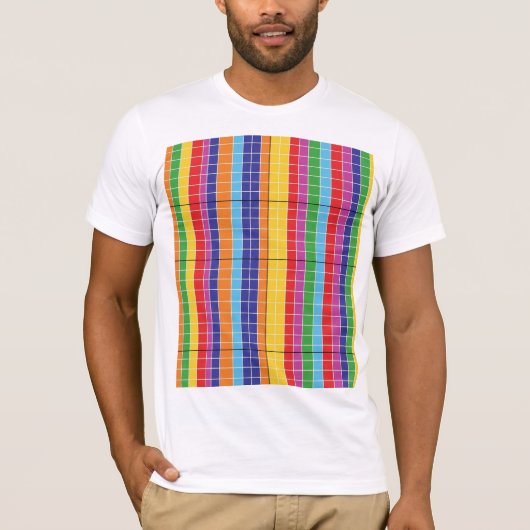 Colorful Geometric Pattern T-Shirt | Modern Rainbo (Vorderseite)