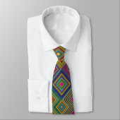 Colorful geometric pattern tie displayed front  krawatte (Gebunden)