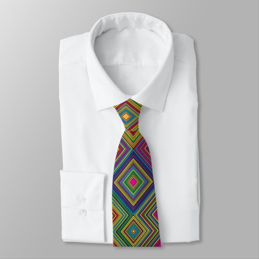 Colorful geometric pattern tie displayed front  krawatte (Gebunden)