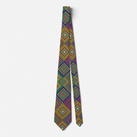 Colorful geometric pattern tie displayed front  krawatte (Vorderseite)