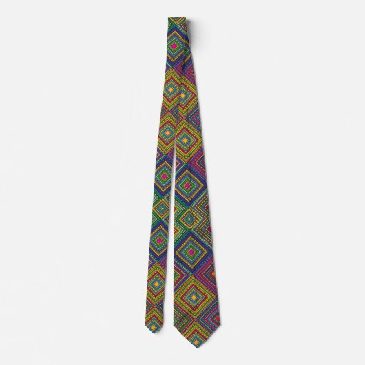 Colorful geometric pattern tie displayed front  krawatte (Rückseite)