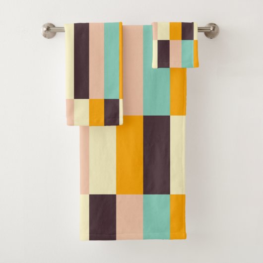 Colorful geometric pattern with vertical stripes  badhandtuch set (Insitu)