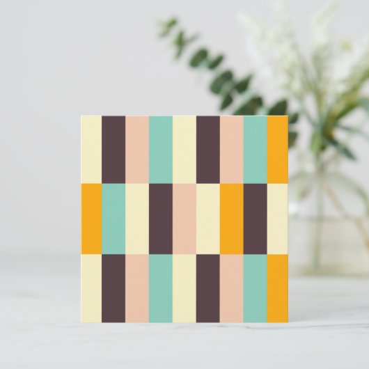 Colorful geometric pattern with vertical stripes  dankeskarte (Stehend Vorderseite)