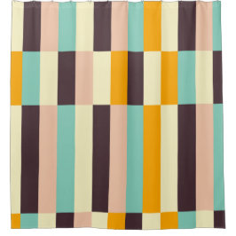 Colorful geometric pattern with vertical stripes  duschvorhang