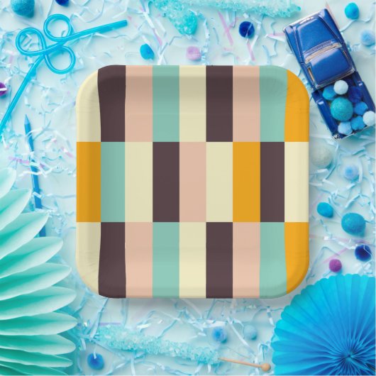 Colorful geometric pattern with vertical stripes  pappteller (Party)