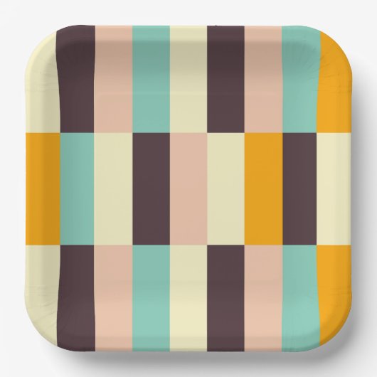 Colorful geometric pattern with vertical stripes  pappteller (Vorderseite)