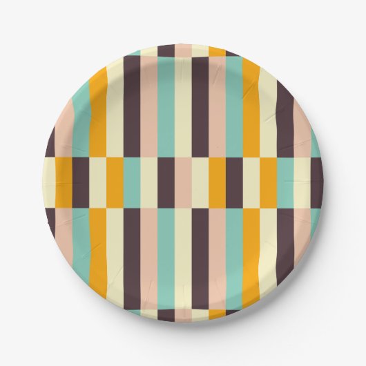 Colorful geometric pattern with vertical stripes  pappteller (Vorderseite)