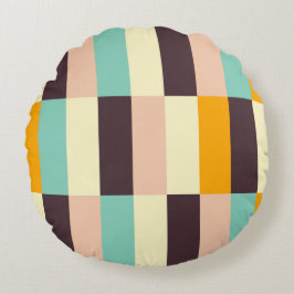 Colorful geometric pattern with vertical stripes  rundes kissen