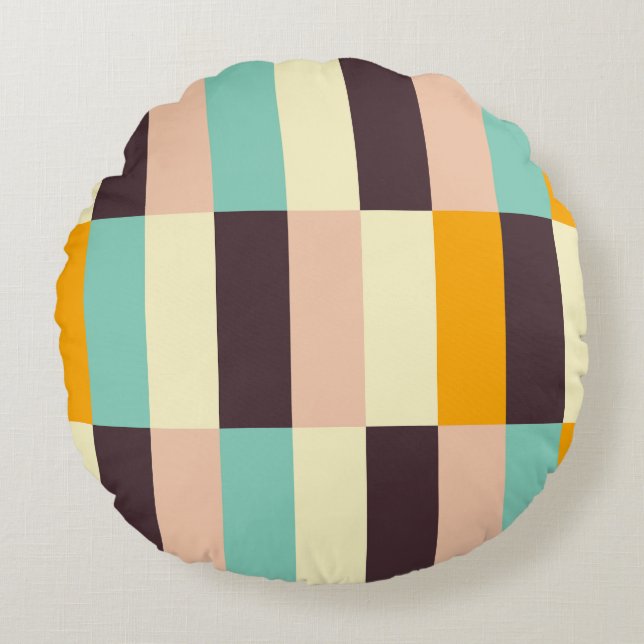 Colorful geometric pattern with vertical stripes  rundes kissen (Vorderseite)