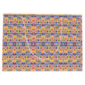 Colorful geometric-patterned gift bag with white  große geschenktüte (Rückseite)