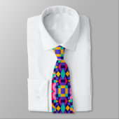 Colorful geometric-patterned tie displayed  krawatte (Gebunden)