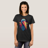Colorful Geometric Pelican Bird  Pop Animal T-Shirt (Vorne ganz)