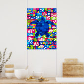Colorful Geometric Sea Turtle Mosaic Poster (Küche)
