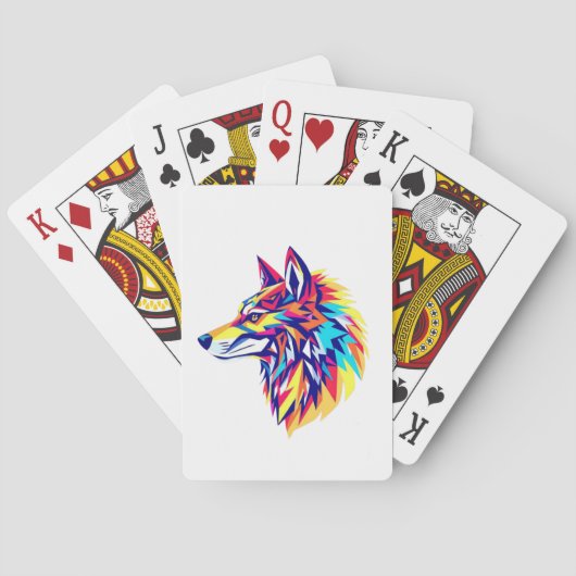 Colorful Geometric Wolf Classic Playing Cards Spielkarten (Rückseite)