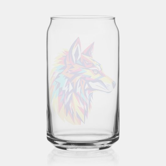 Colorful Geometric Wolf Drinkware Set Dosenglas (Rückseite)