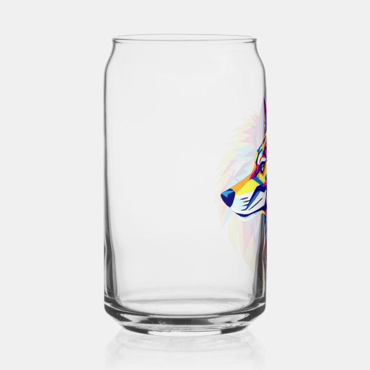 Colorful Geometric Wolf Drinkware Set Dosenglas (Rechts)